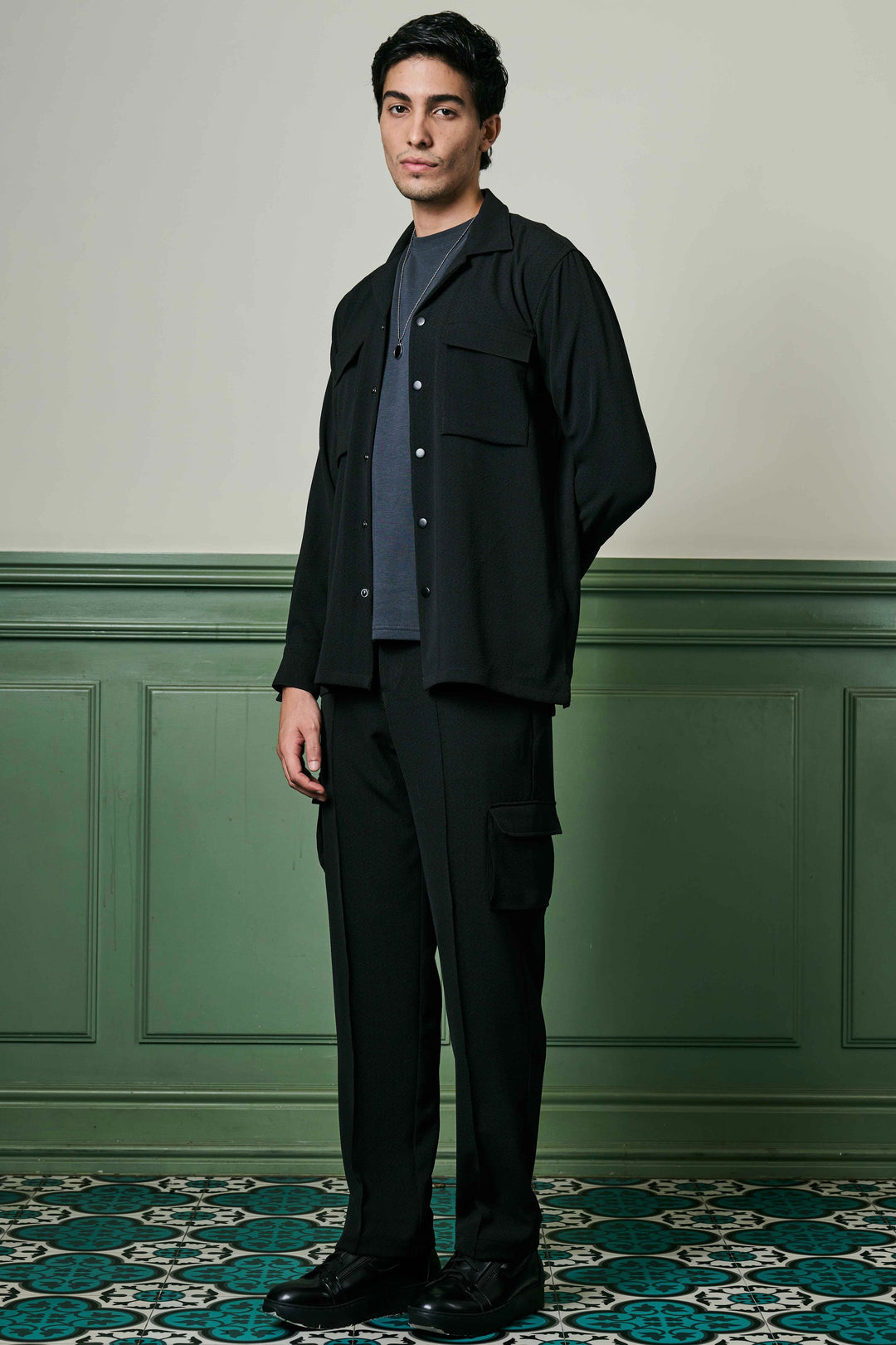 Purchase Black Biscuit Crepe Co-ord Set Online with Fast Delivery