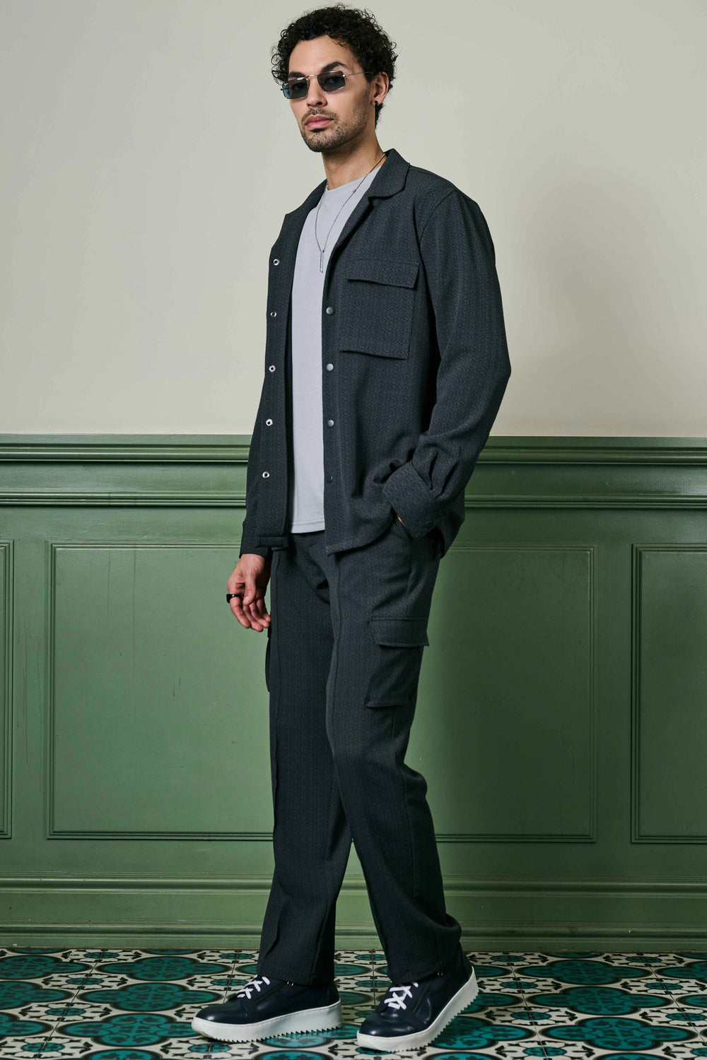 Purchase Charcoal Biscuit Crepe Co-ord Set Online – Fast Home Delivery