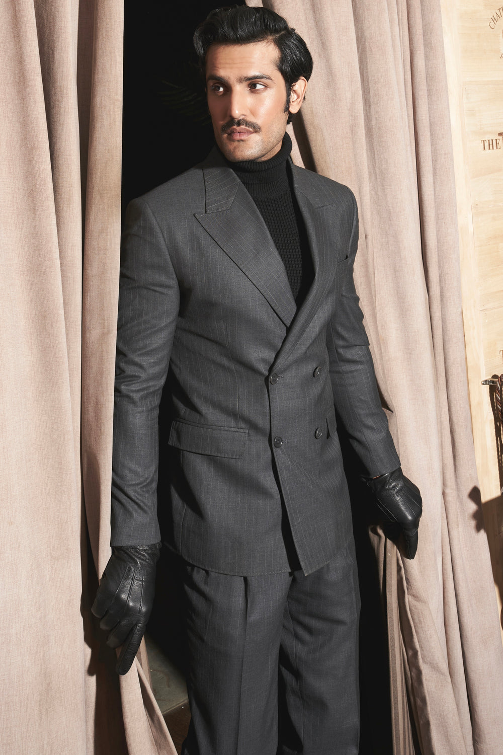 Purchase Charcoal Grey Pinstripe Elegance Suit