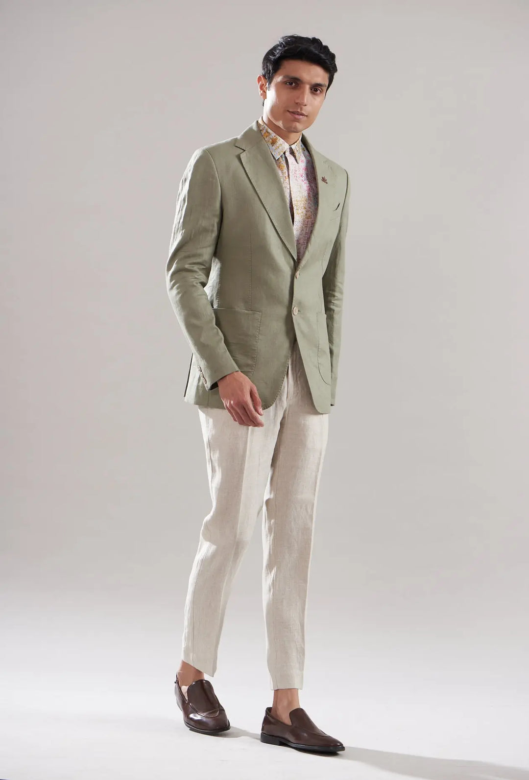 Purchase Mint Green Linen Blazer Set Online