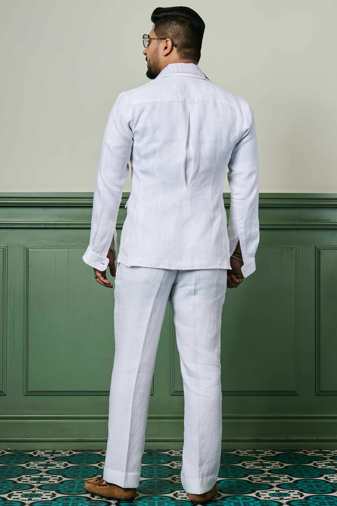 White Linen Safari Suit - Main Image