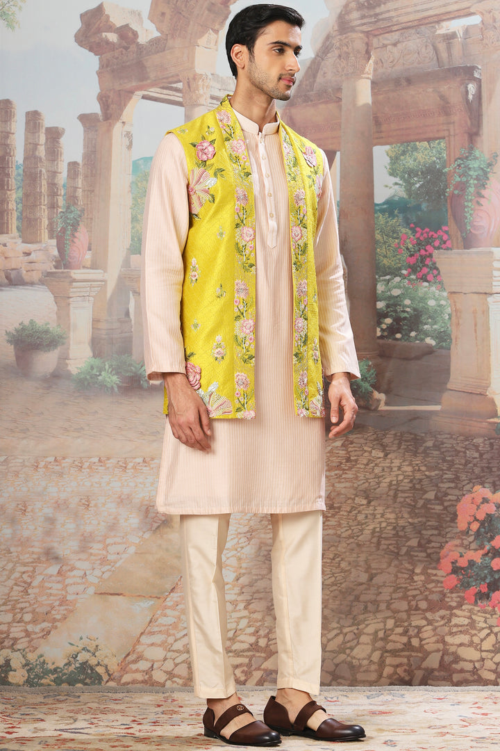 Shop Sunlit Garden Embroidered Kurta Bundi Set