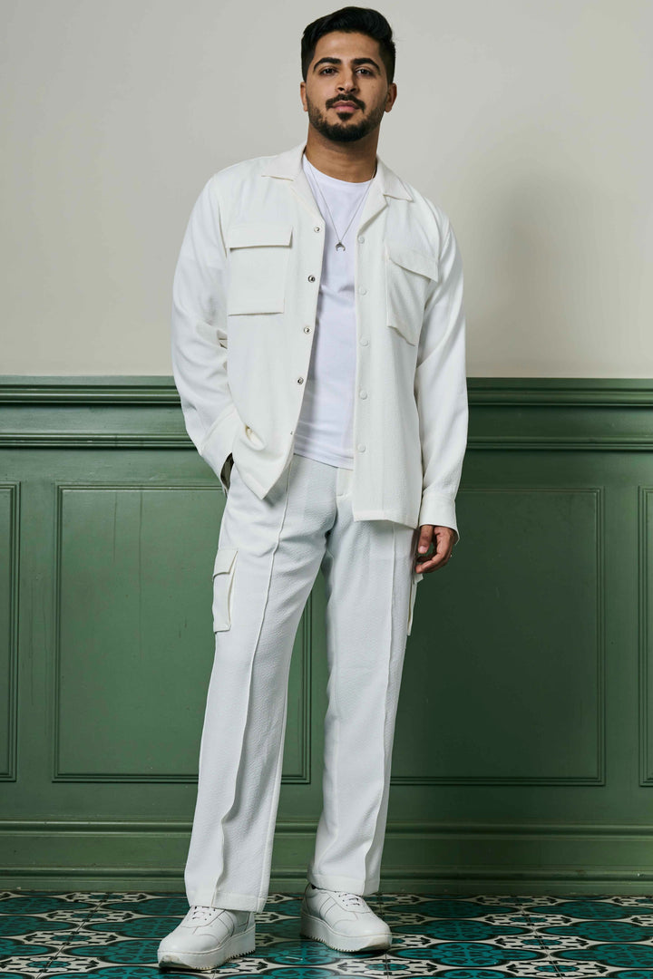 Shop White Biscuit Crepe Co-ord Set Online – Order Today for Home Delivery