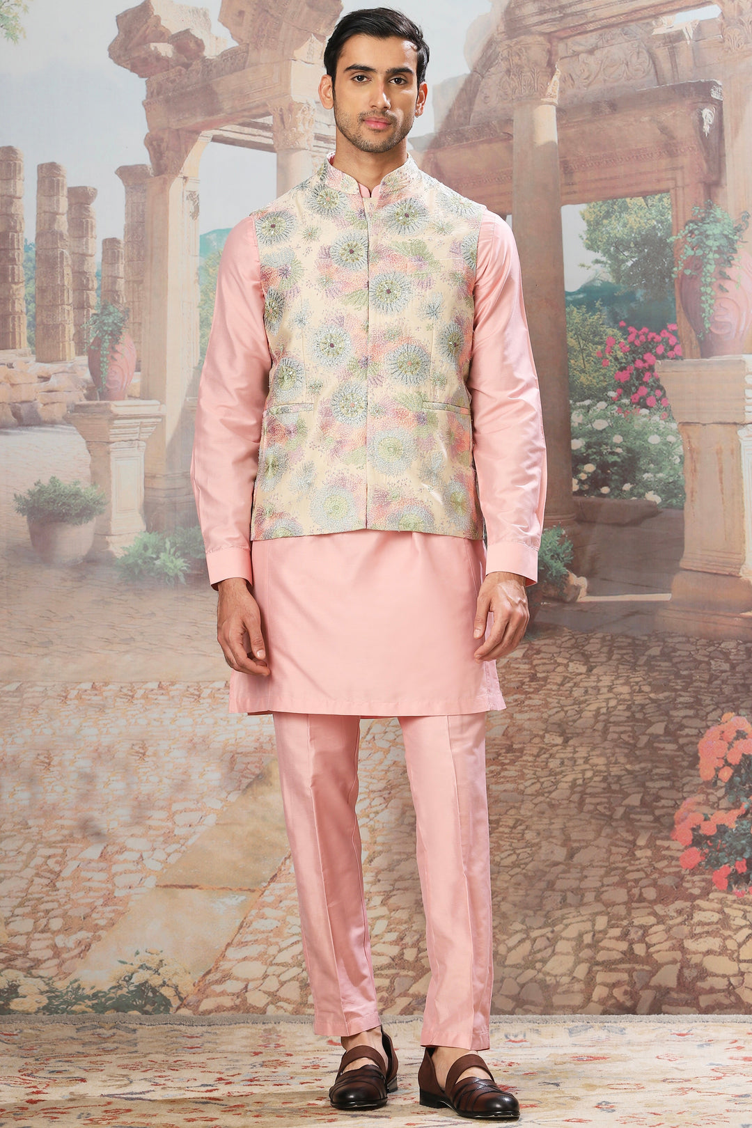 Shop the Eden Bloom Embroidered Kurta Bundi Set 