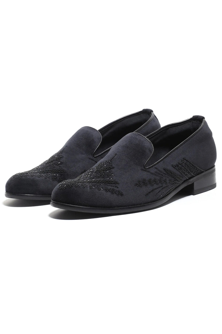Onyx Elegance Velvet Slip-Ons - Asuka Couture