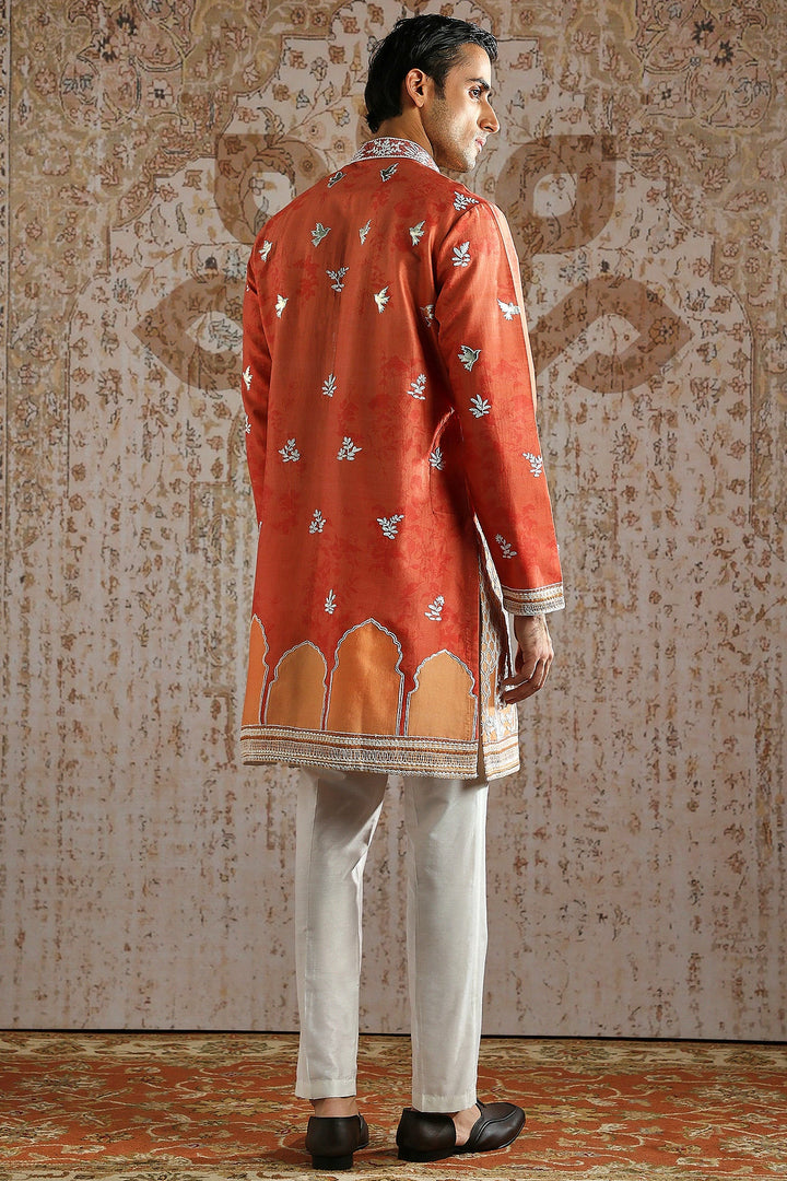 Rust Ornamental Embroidered Kurta Set