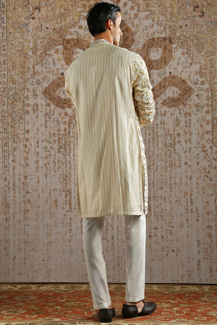 Ivory Mosaic Hand-Embroidered Kurta Set