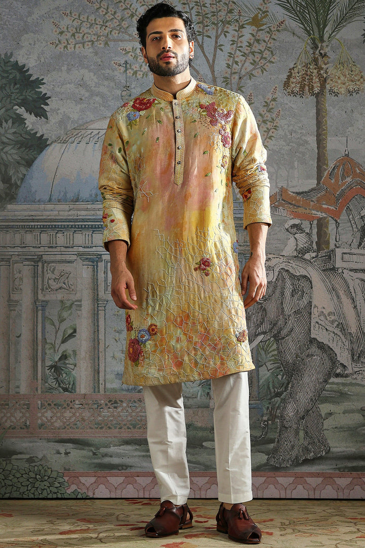 Saffron Garden Bloom Printed Kurta Set