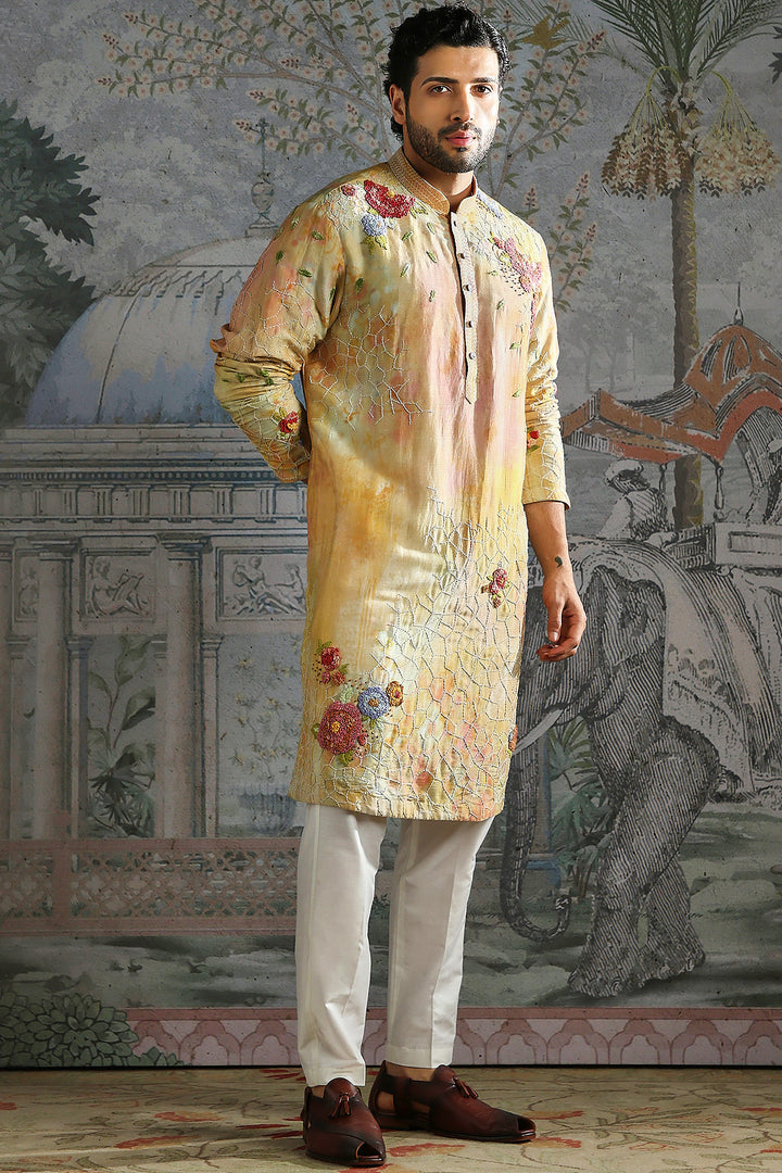 Saffron Garden Bloom Printed Kurta Set