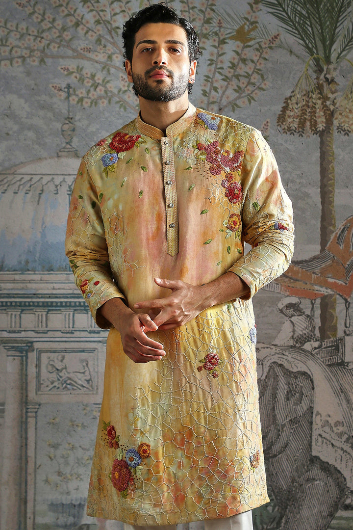 Saffron Garden Bloom Printed Kurta Set