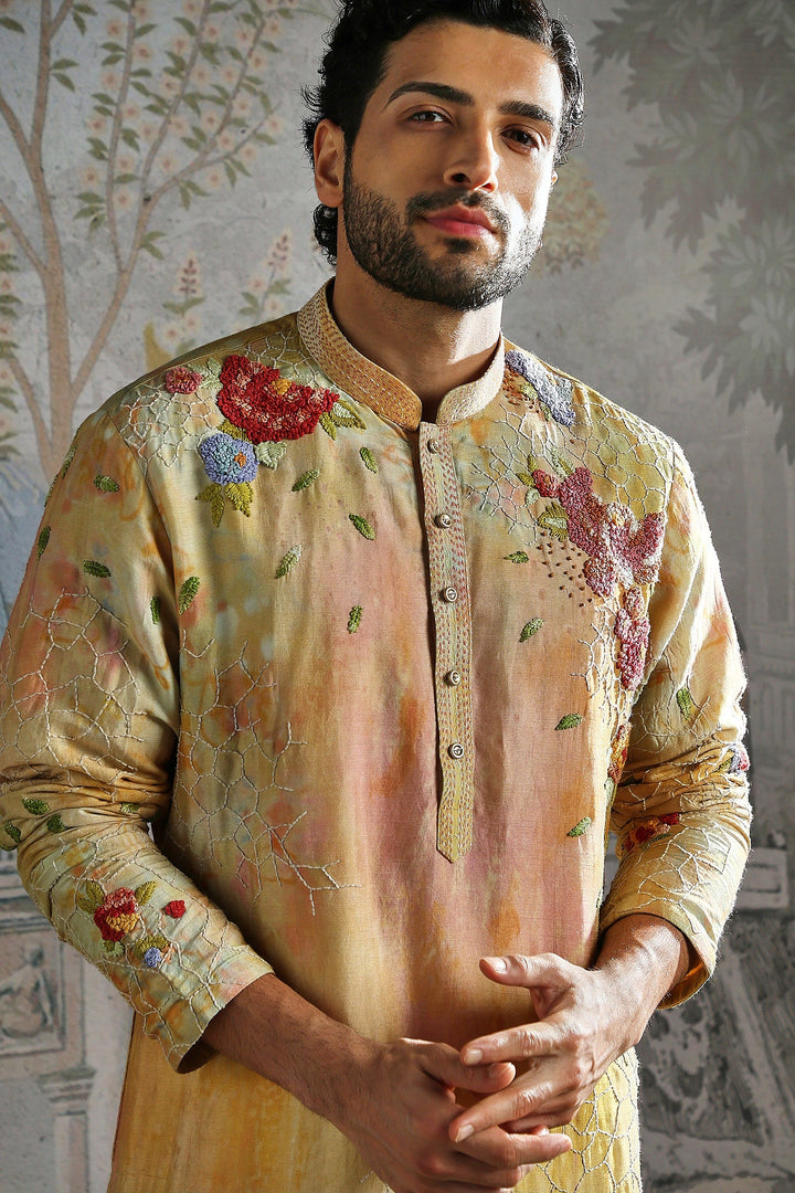 Saffron Garden Bloom Printed Kurta Set