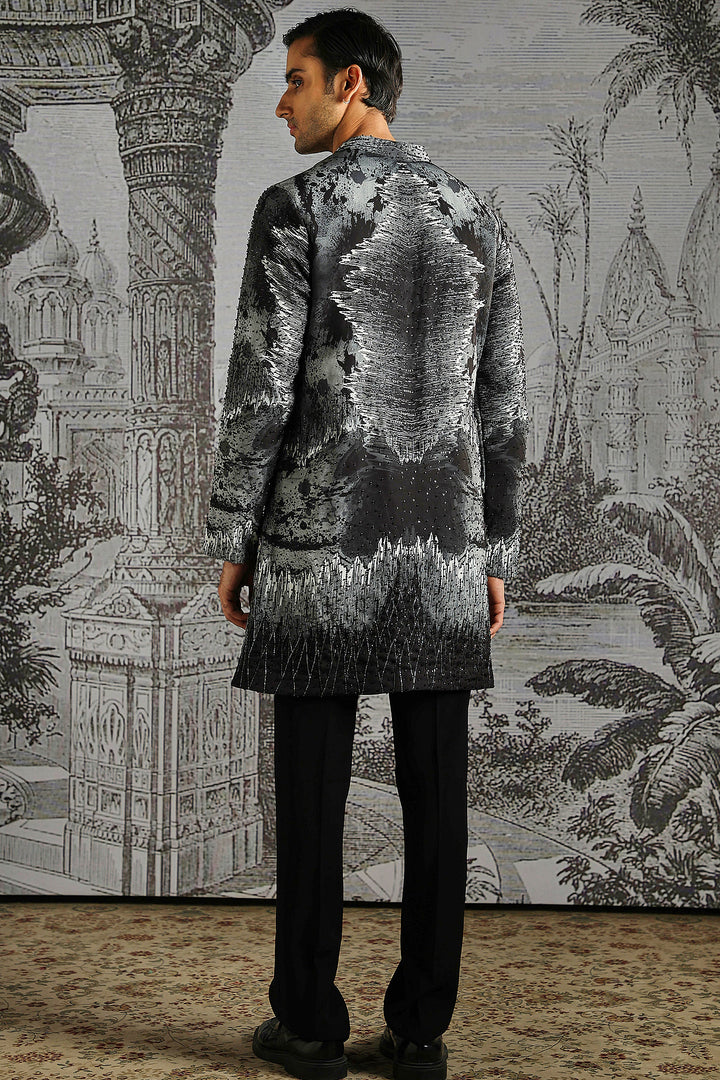 Charcoal Abstract Texture Kurta Set