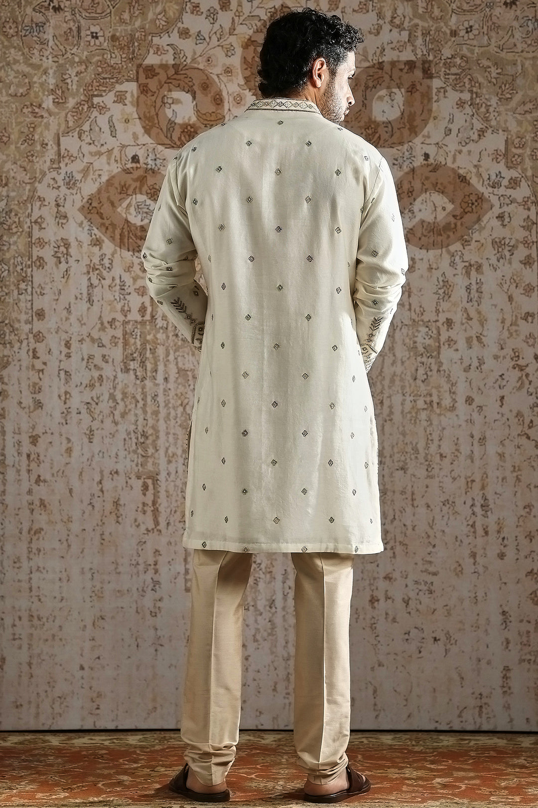 Ivory Heritage Butti Embroidered Kurta Set