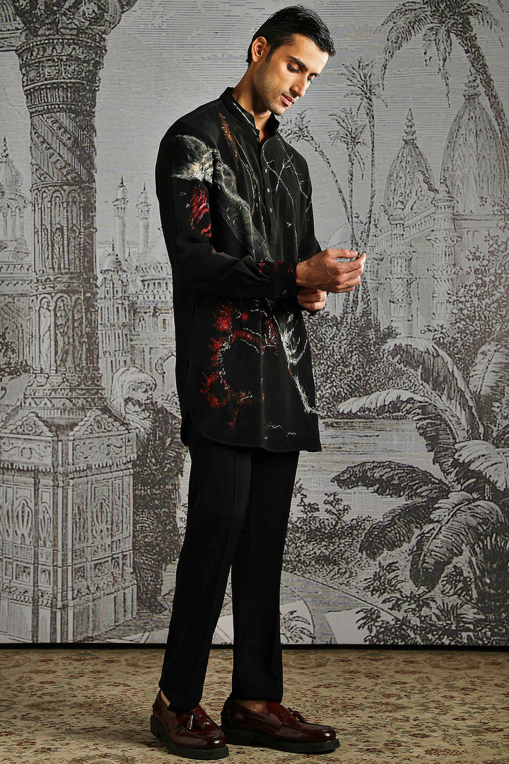 Black Scarlet Highlight Kurta Set