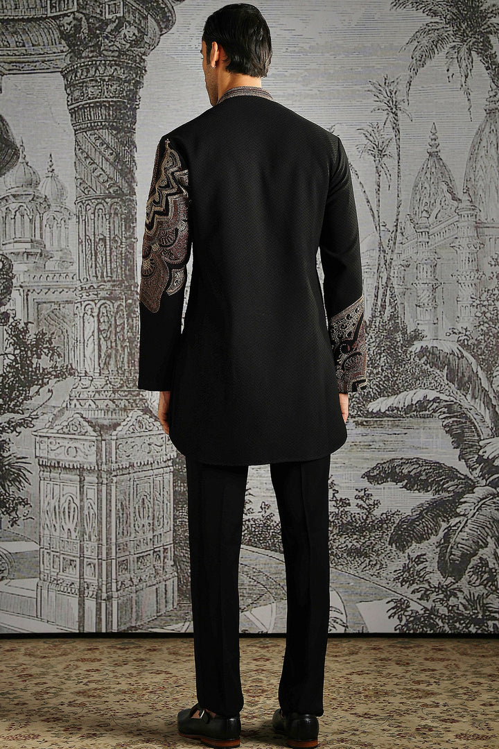 Graphite Paisley Jacquard Kurta Set