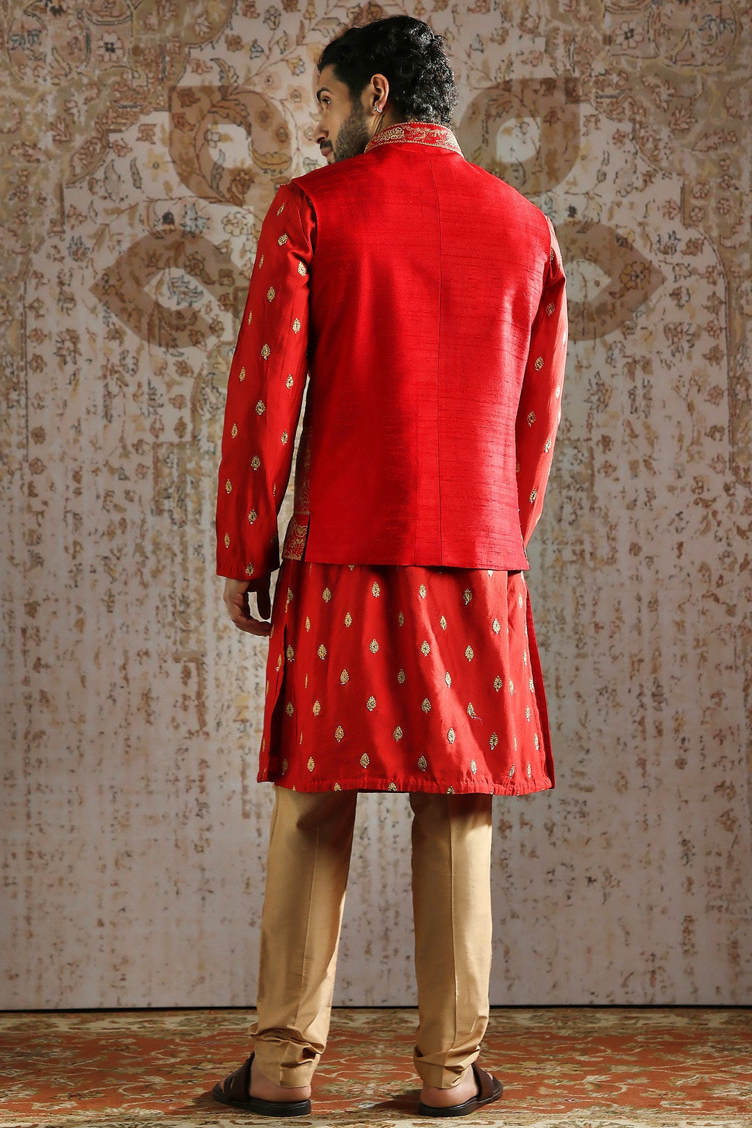 Crimson Heritage Zari Kurta Bundi Set