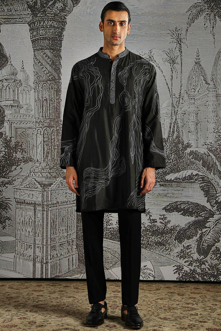 Black Onyx Minimal Kurta Set