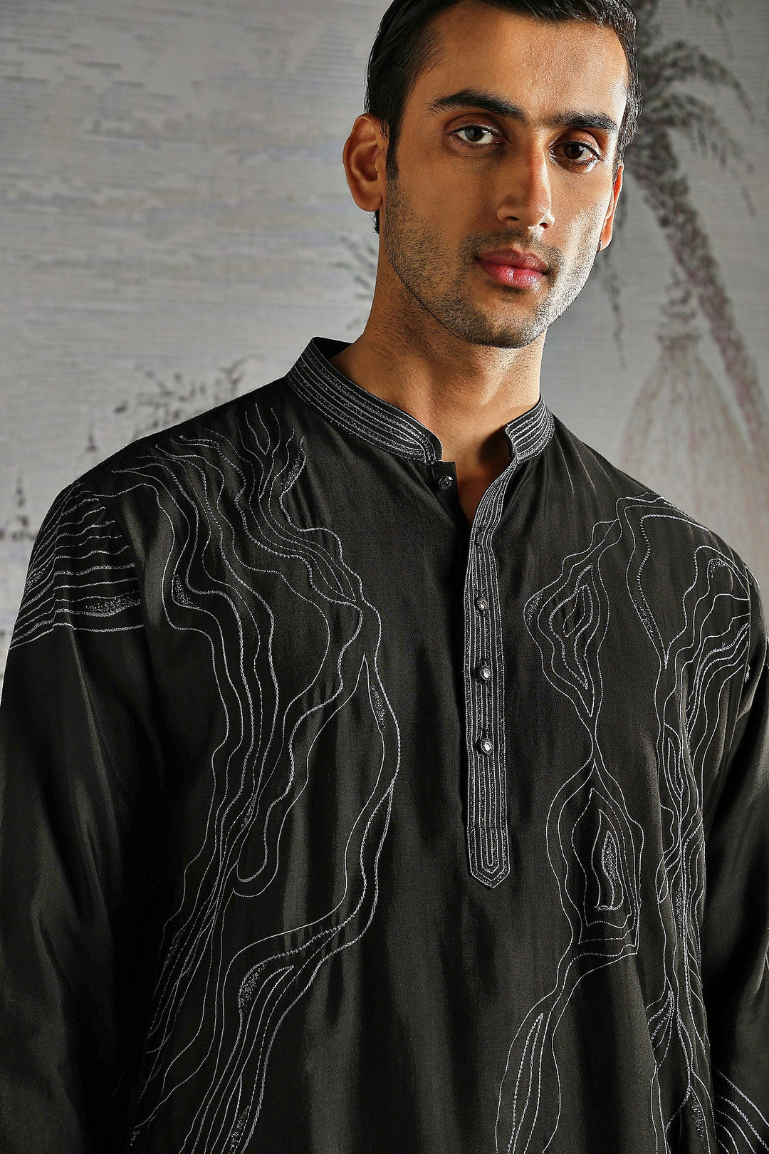 Black Onyx Minimal Kurta Set