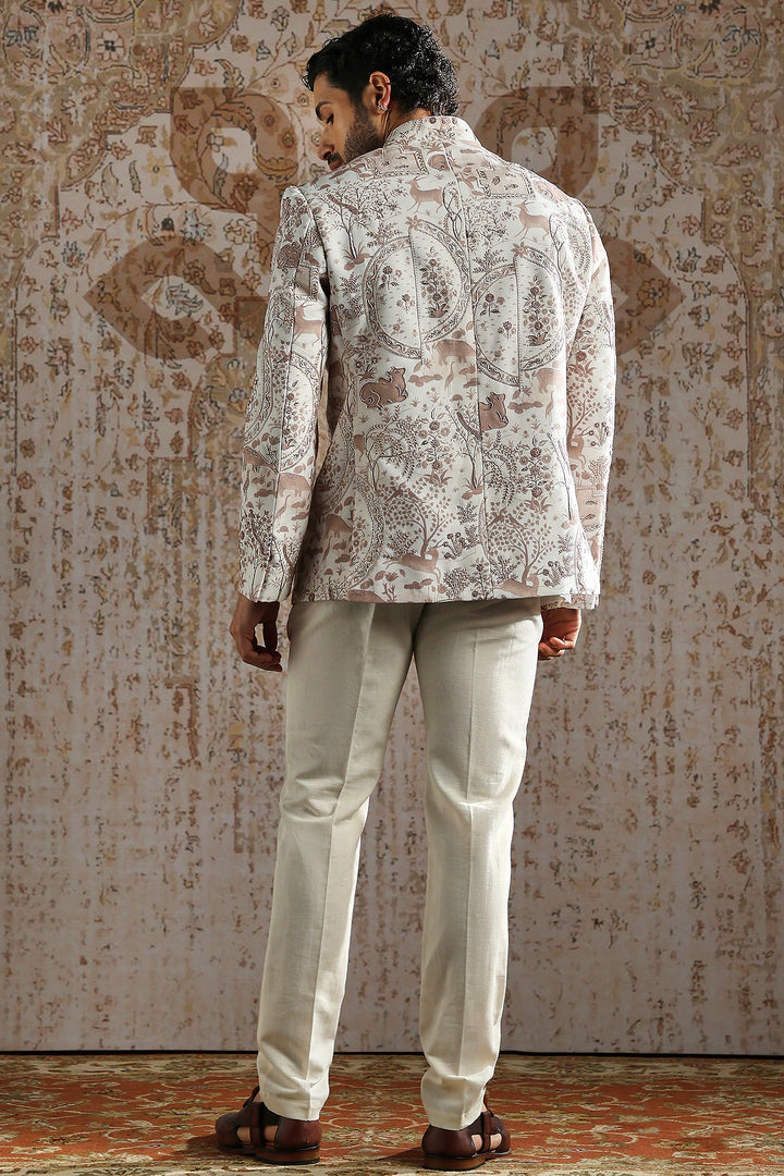 Ivory Brocade Heritage Bandhgala Set