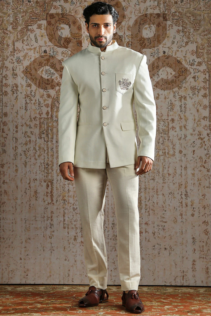 Ivory Royal Crest Bandhgala Set