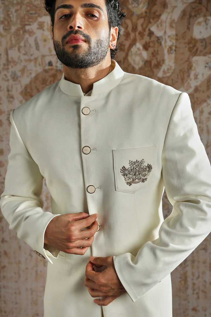 Ivory Royal Crest Bandhgala Set