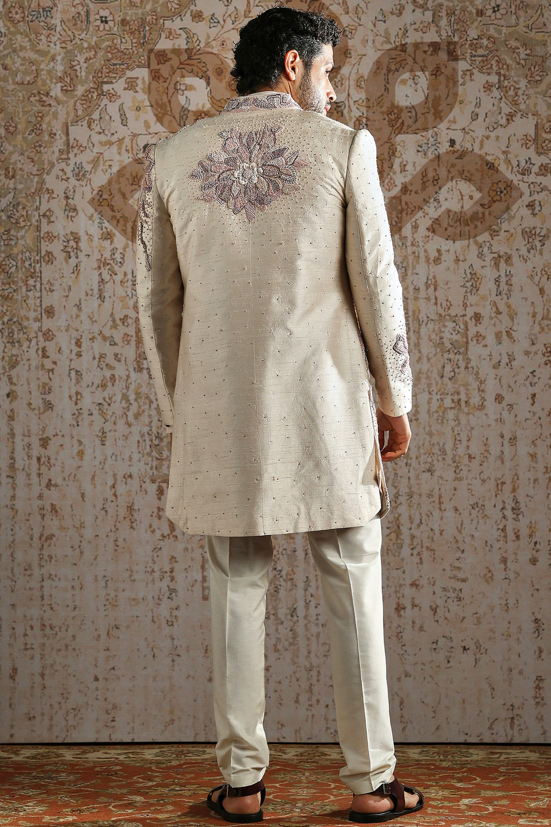 Pearl Embroidered Angrakha Indowestern Set