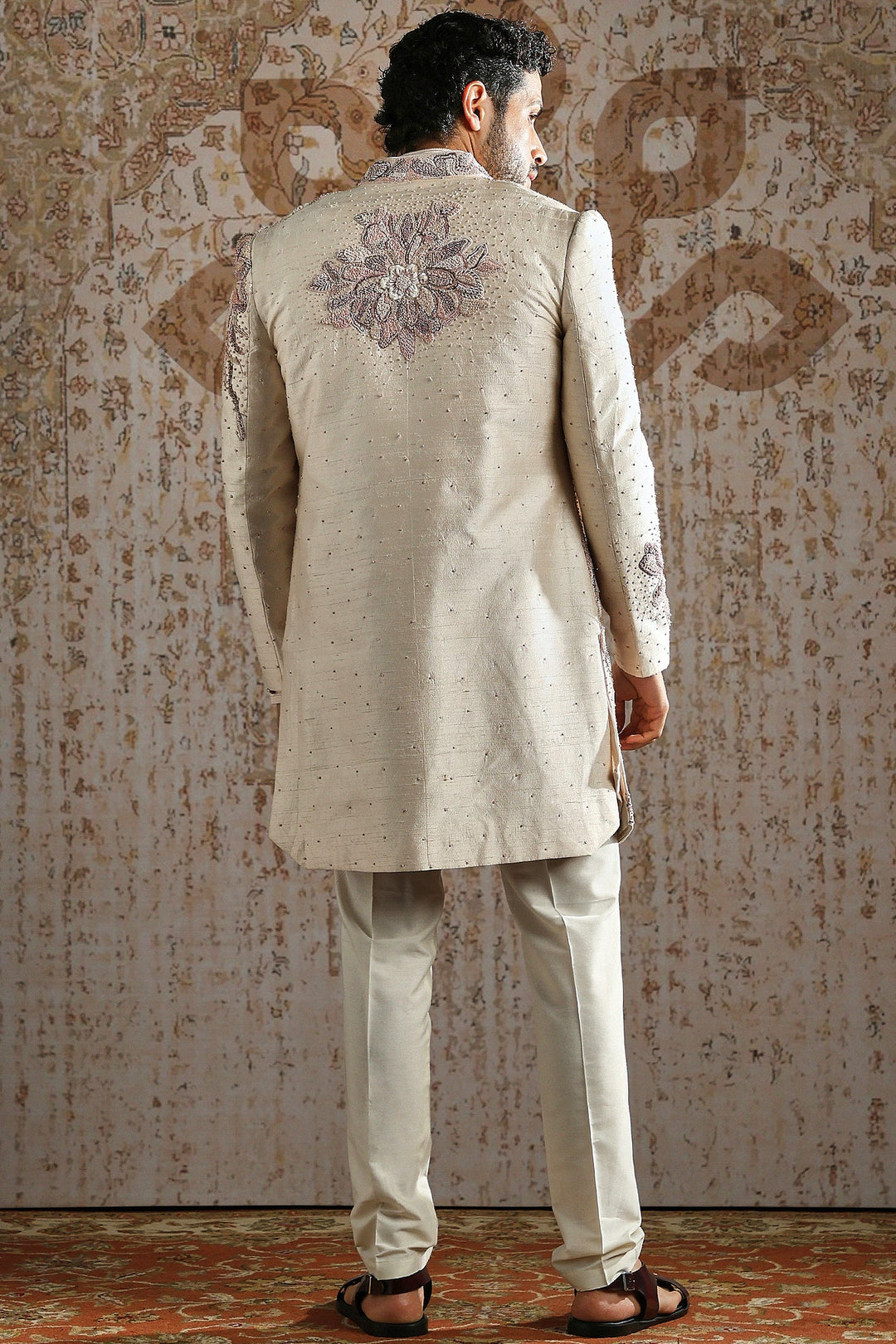 Pearl Embroidered Angrakha Indowestern Set