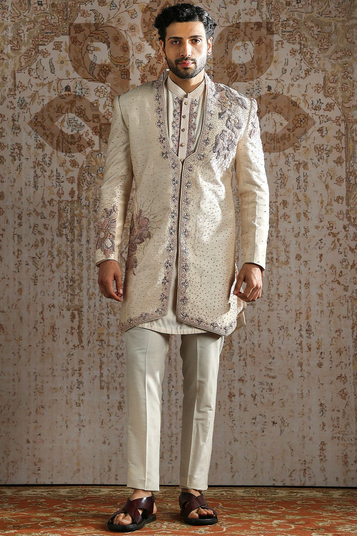 Pearl Embroidered Angrakha Indowestern Set