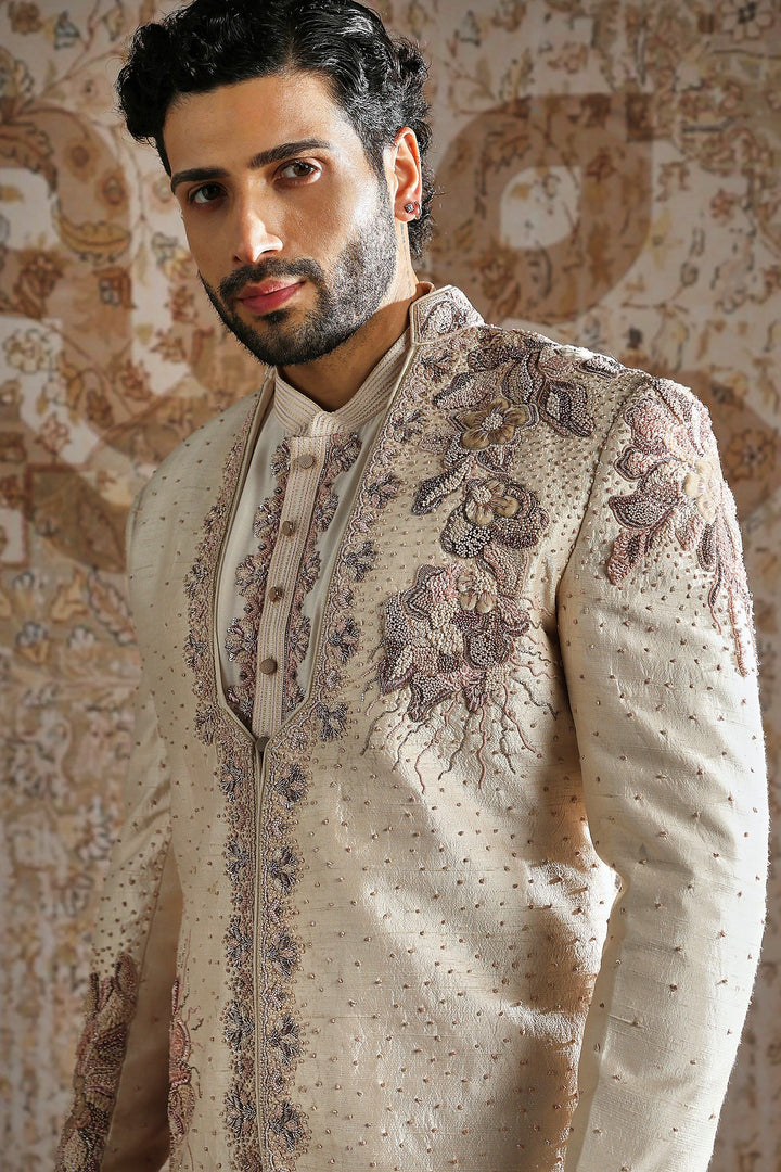 Pearl Embroidered Angrakha Indowestern Set