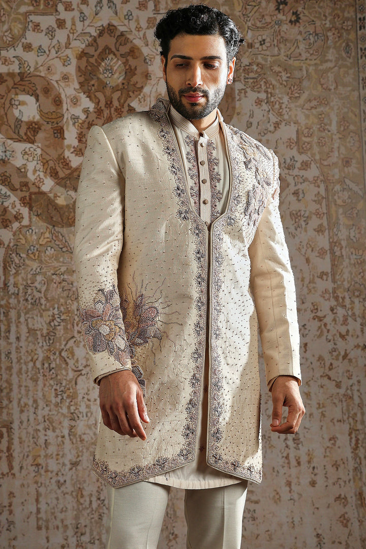 Pearl Embroidered Angrakha Indowestern Set