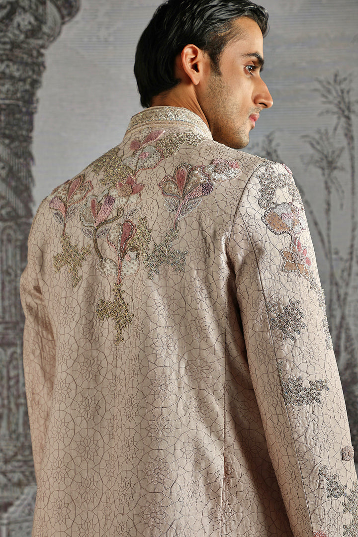 Lilac Metallic Statement Bandhgala Set