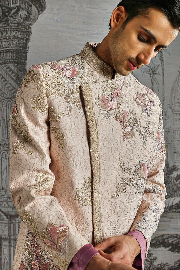 Lilac Metallic Statement Bandhgala Set