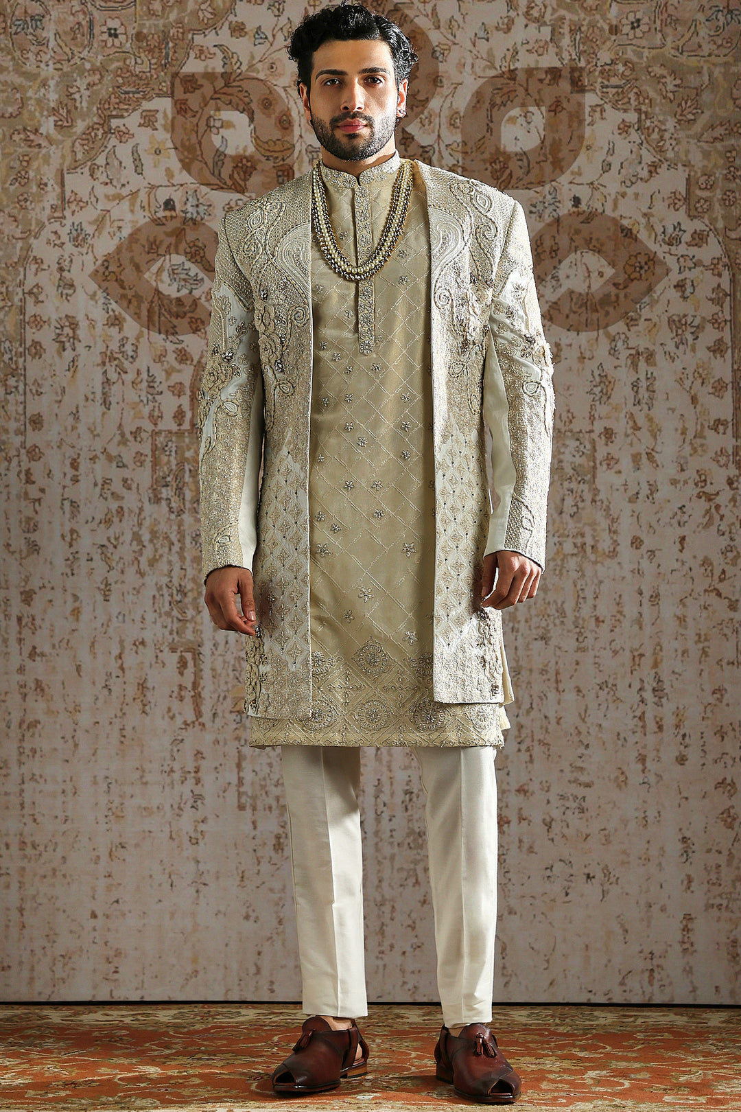 Ivory Imperial Brocade Sherwani Set