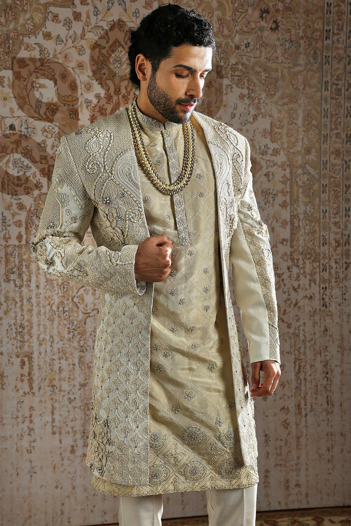 Ivory Imperial Brocade Sherwani Set