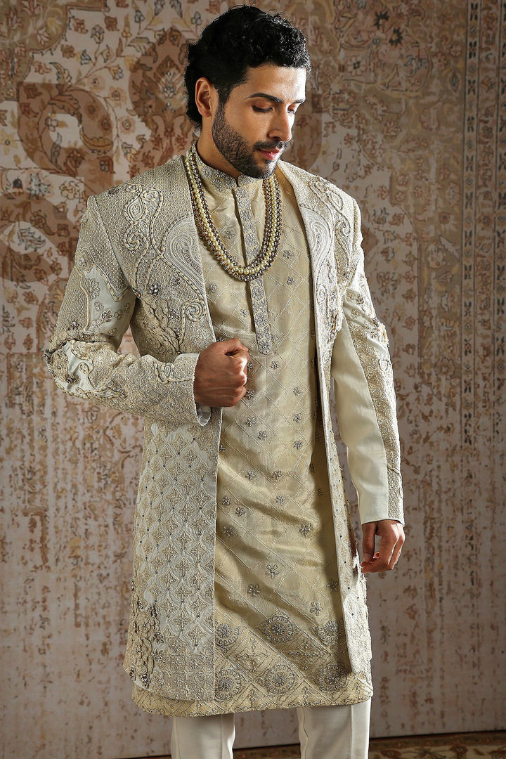 Ivory Imperial Brocade Sherwani Set