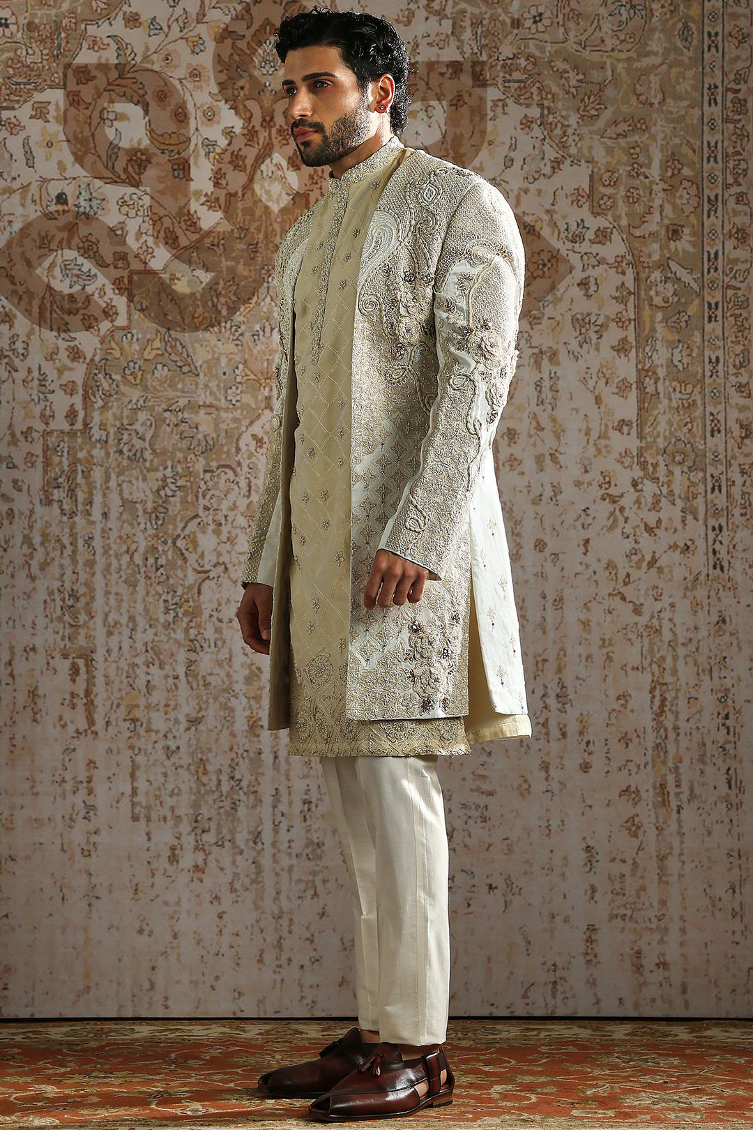 Ivory Imperial Brocade Sherwani Set