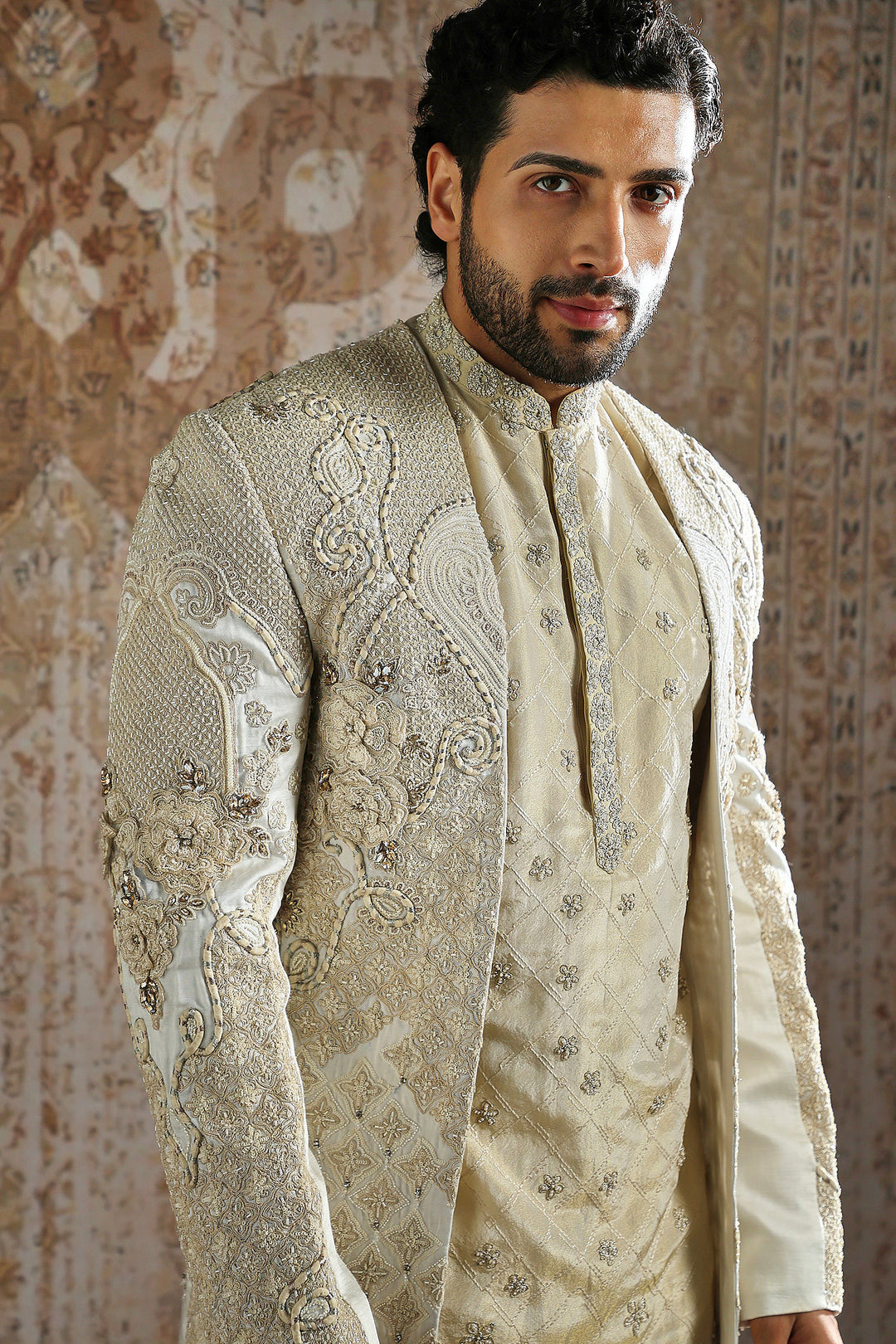 Ivory Imperial Brocade Sherwani Set