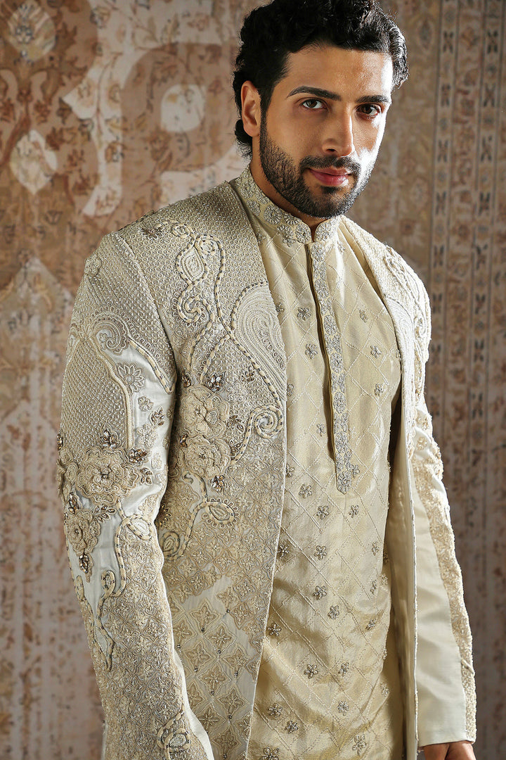 Ivory Imperial Brocade Sherwani Set