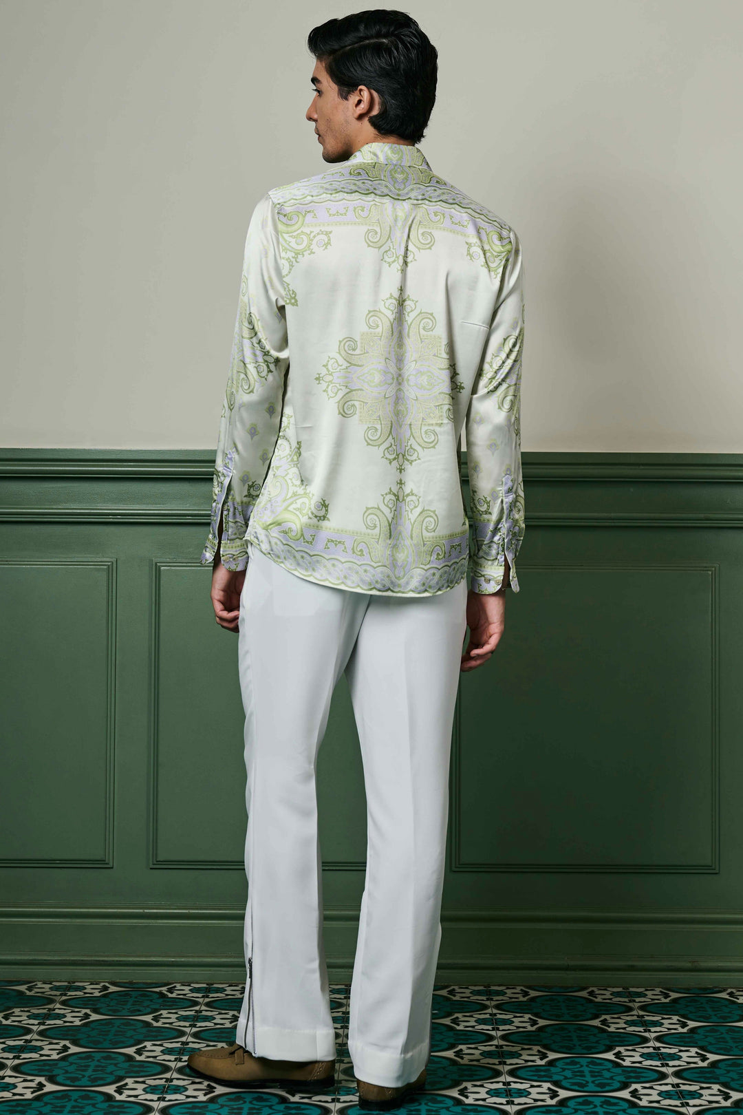 Diljit Dosanjh in Mint Reverie Habutai Silk Shirt