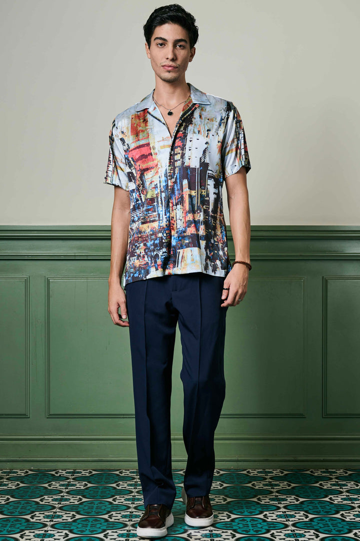 Cityscape Serenade Habutai Silk Shirt