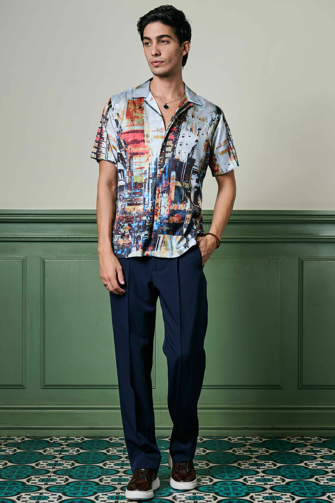 Cityscape Serenade Habutai Silk Shirt