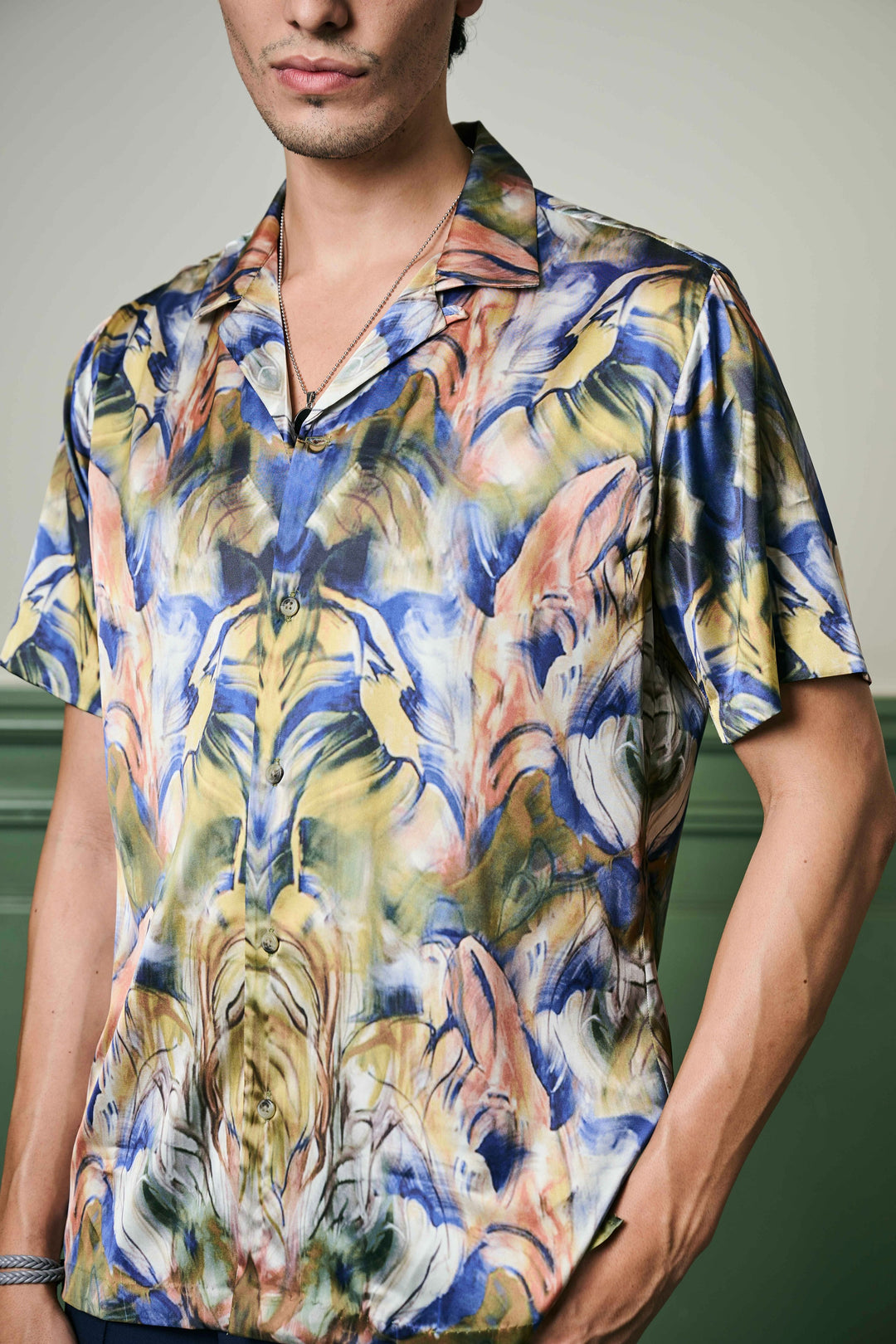 Verdant Dreams Habutai Silk Shirt