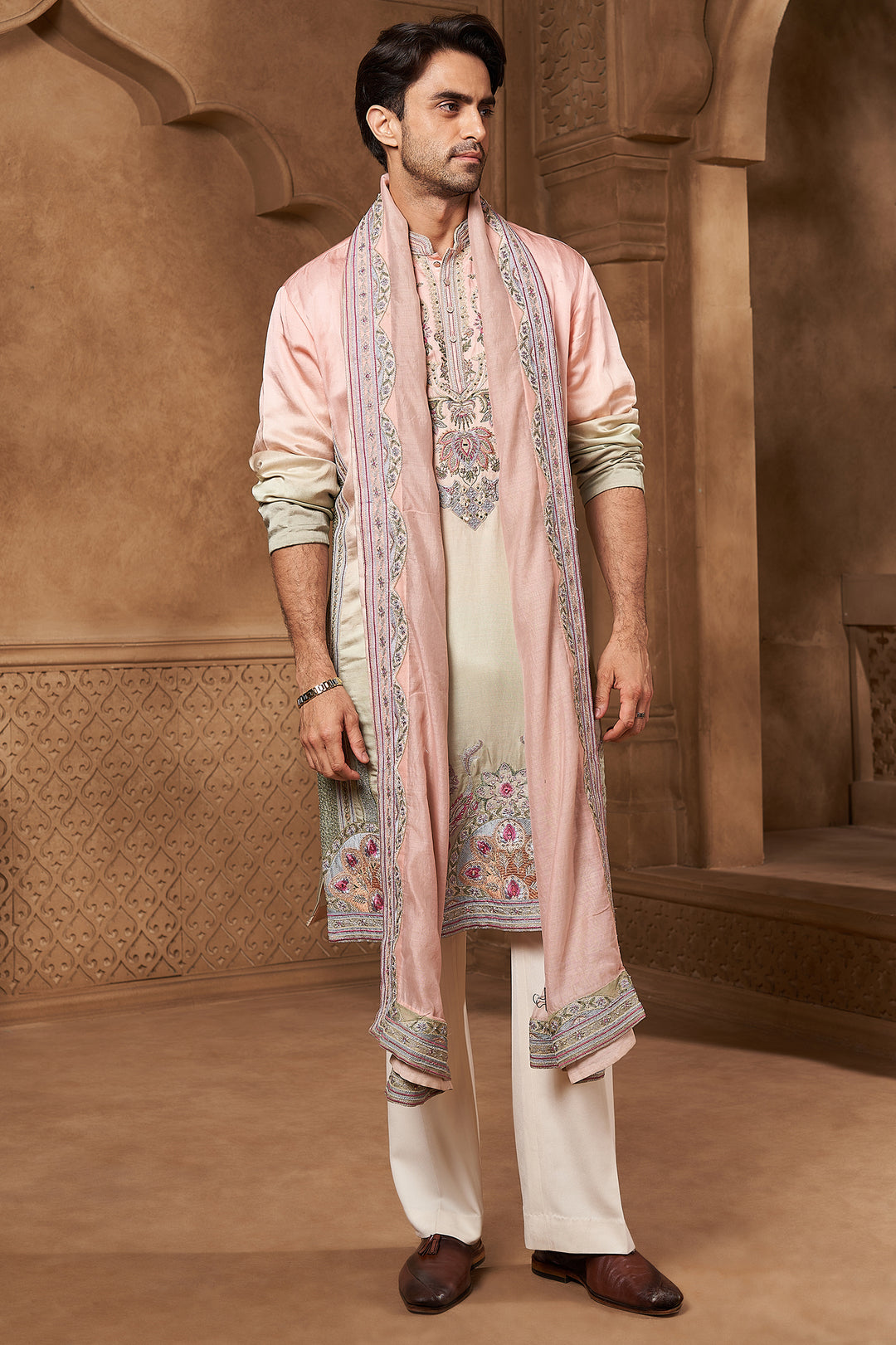 Blush Pink Ombre Kurta Set with Dupatta
