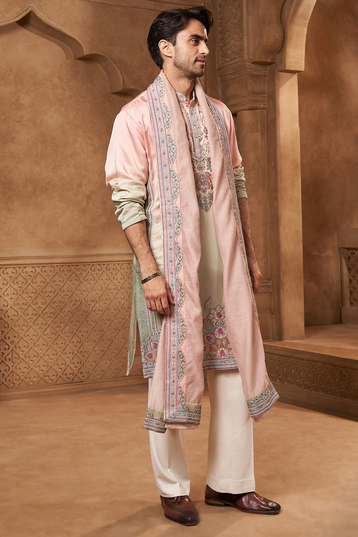 Blush Pink Ombre Kurta Set with Dupatta