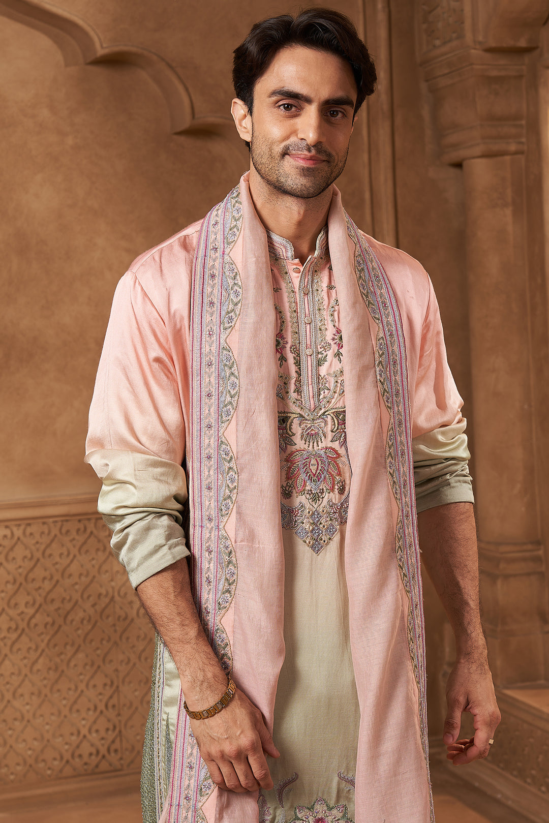 Blush Pink Ombre Kurta Set with Dupatta