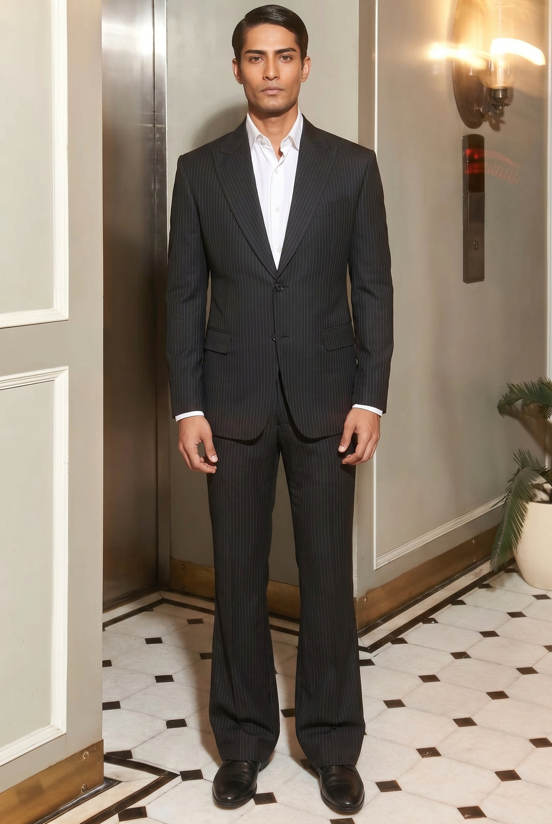 Black Pinstripe Suit