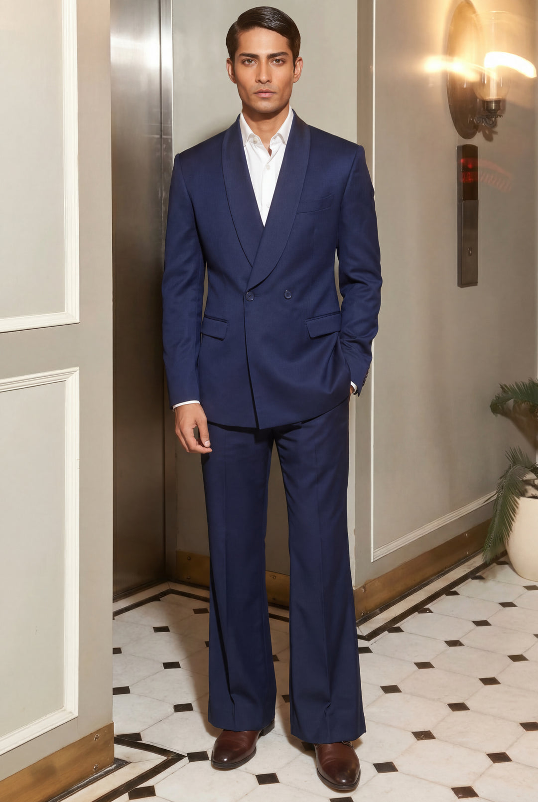 Midnight Blue Shawl Lapel Suit