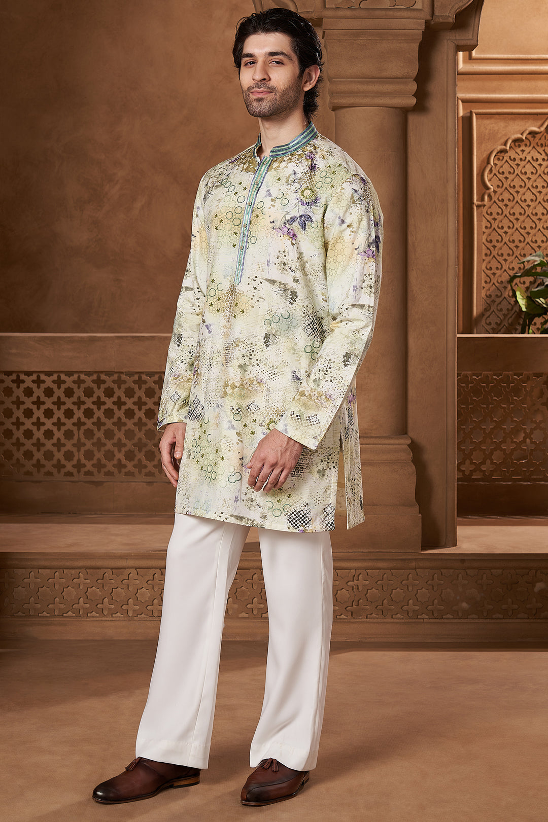 Ivory Chanderi Mosaic Kurta Set