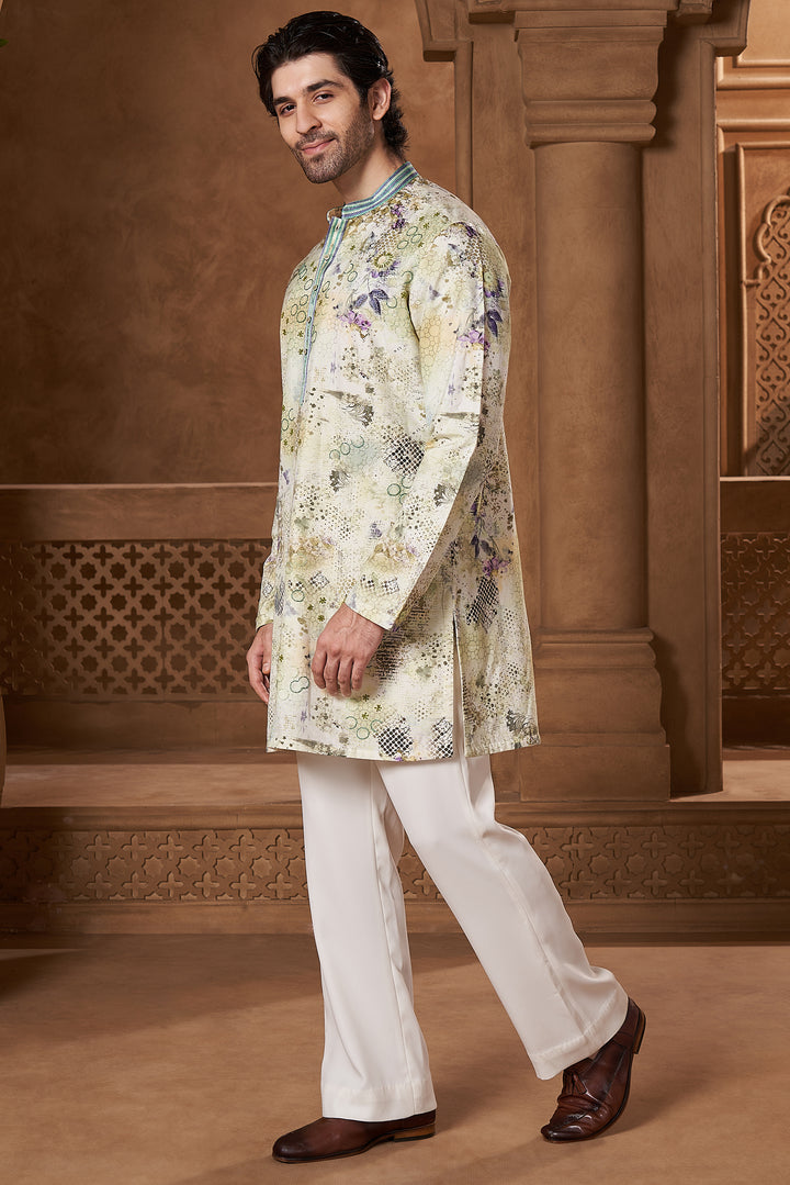 Ivory Chanderi Mosaic Kurta Set
