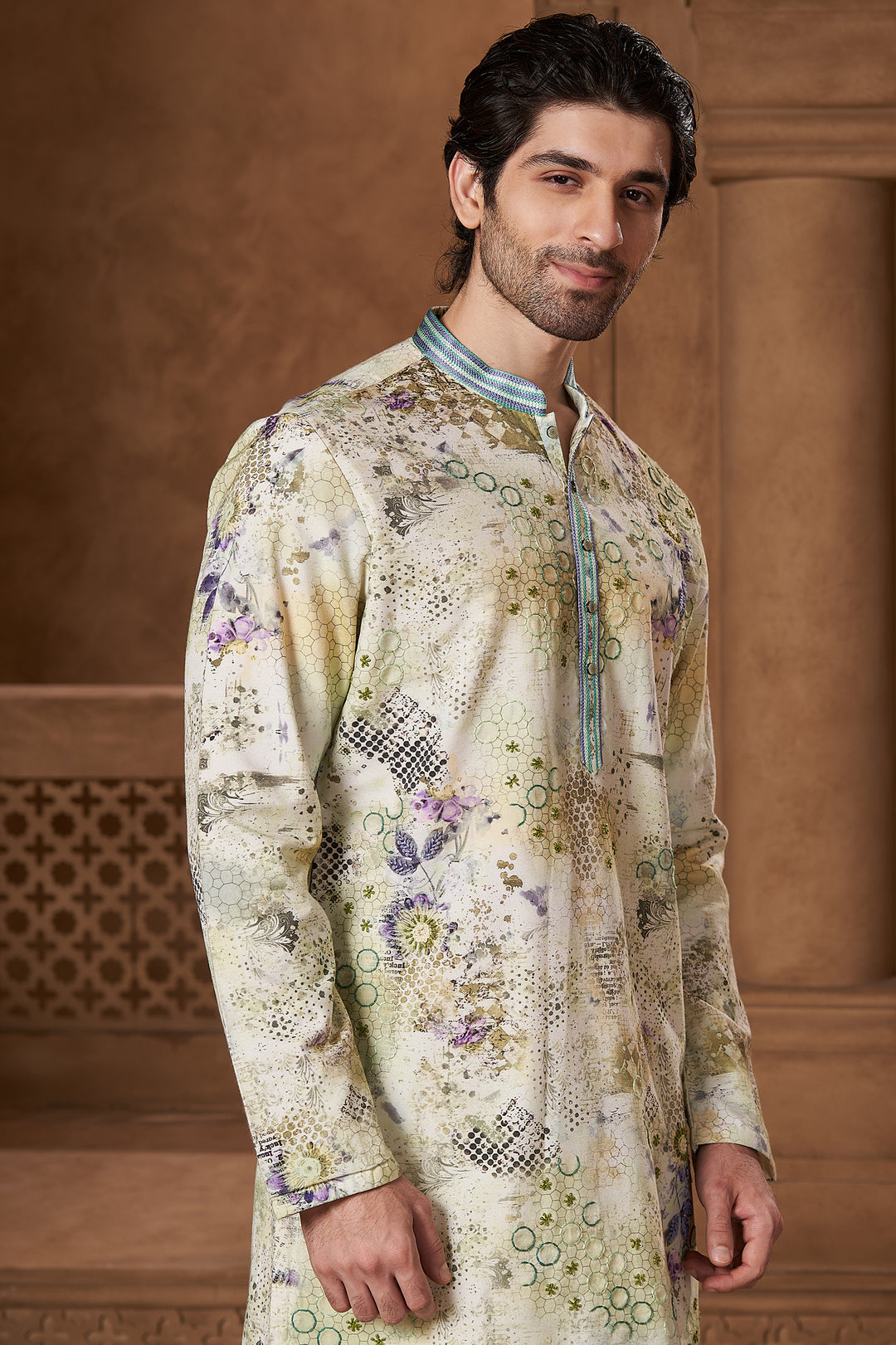 Ivory Chanderi Mosaic Kurta Set